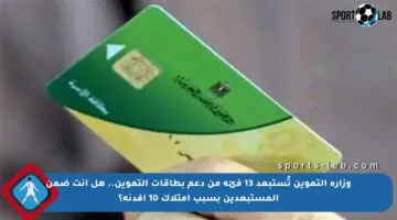 وزارة التموين تُستبعد 13 فئة من دعم بطاقات التموين.. هل أنت ضمن المستبعدين بسبب امتلاك 10 أفدنة؟